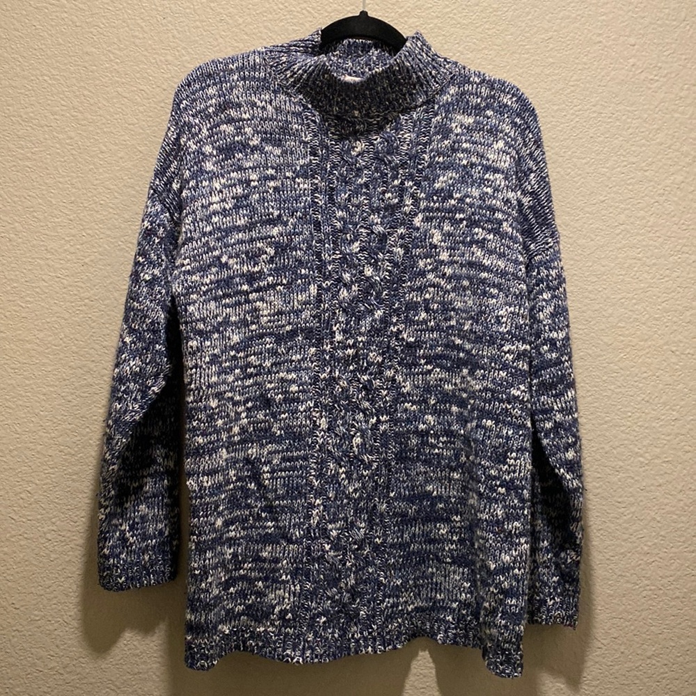 VINTAGE BLUE HIGH NECK SWEATER
